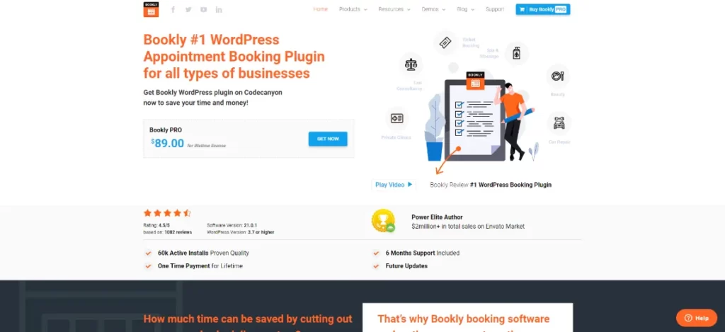 bookly wordpress appointment booking system website